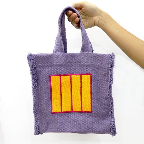 Sac à main textile violet Cell – Oli&Carol x Peter Halley – vue produit 2