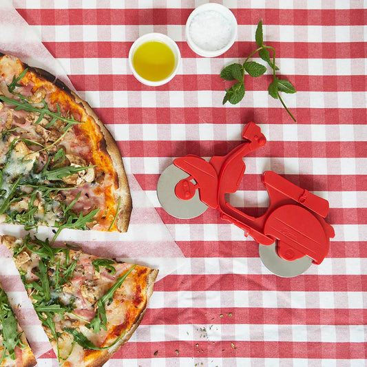Roulette à pizza Scooter Retro Rouge