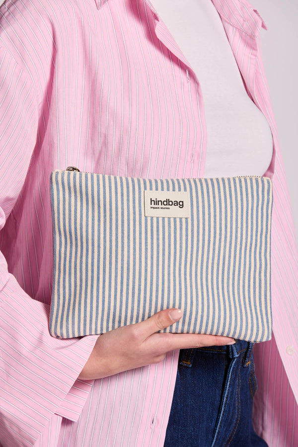 Ema Striped Pouch Blue