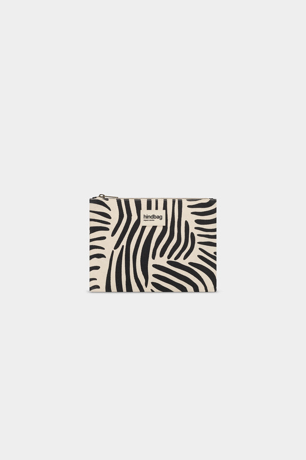 Ema Ecru Zebra Pouch