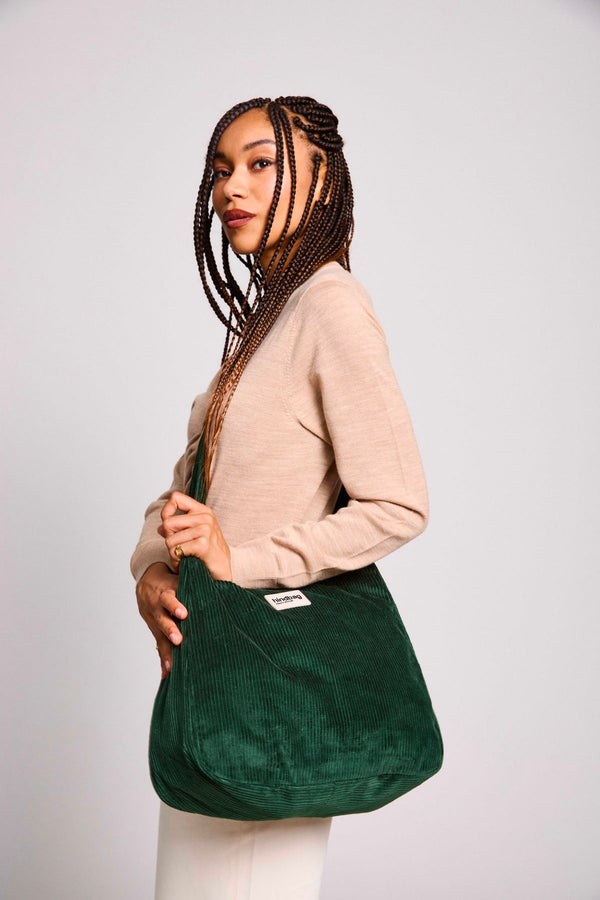 Claire Fir Green Velvet Hobo Bag