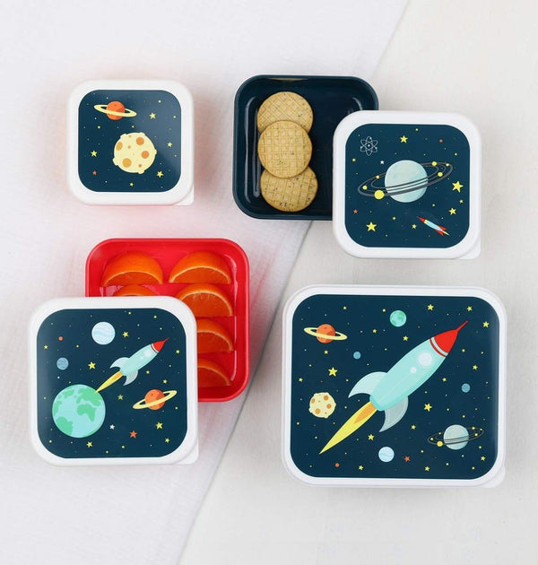 Lot de 4 boîtes repas et goûter - Espace – vue 2 – A Little Lovely Company