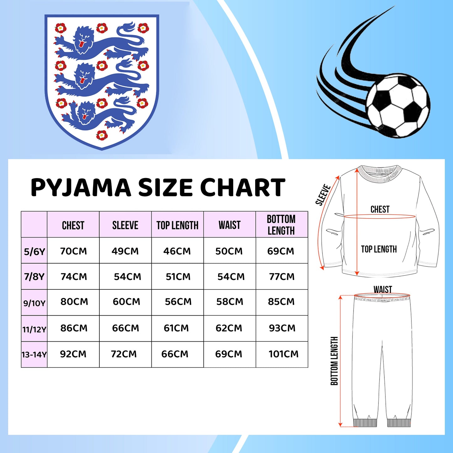 England Personalized Pajama for Kids Long Sleeve