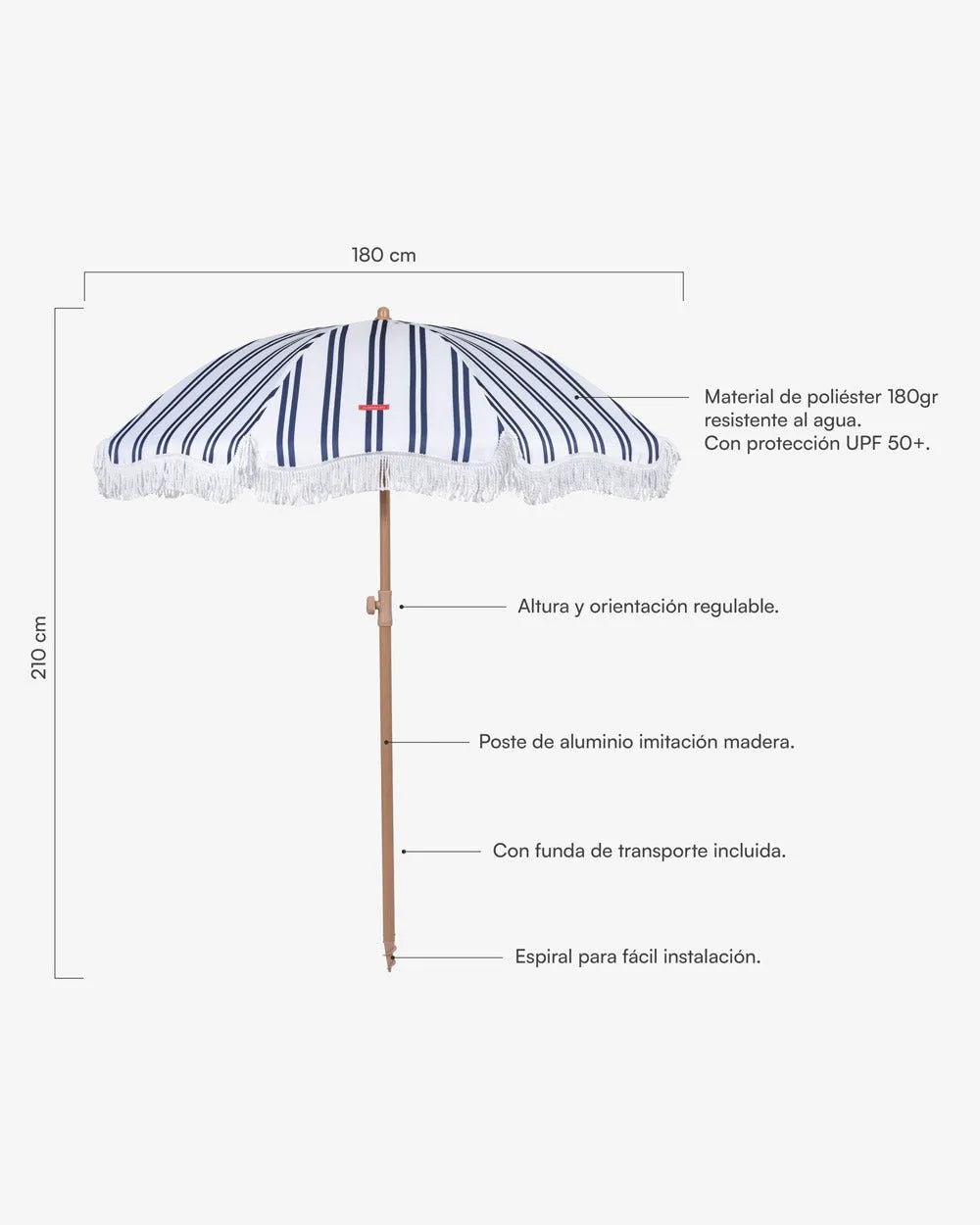 Blue outdoor parasol - KEIRA