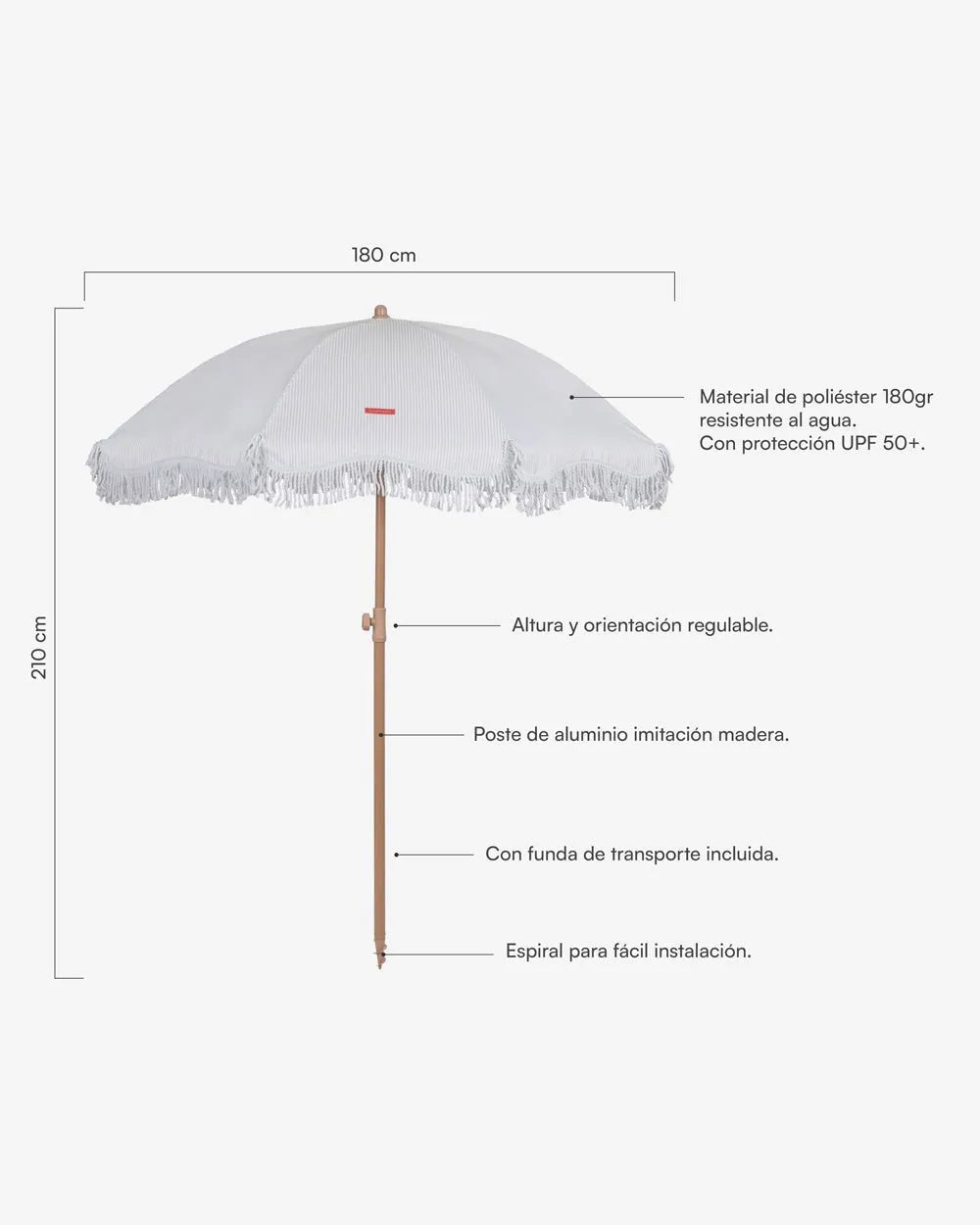 Outdoor beige parasol - MARION