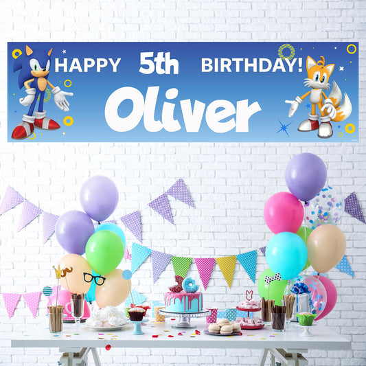 Sonic The Hedgehog Personalized Birthday Banner
