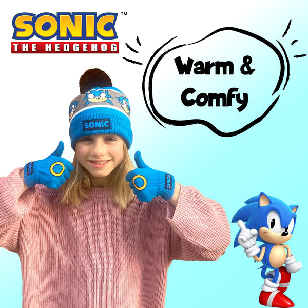 Ensemble bonnet et gants – Sonic THE HEDGEHOG Winter Set for Boys
