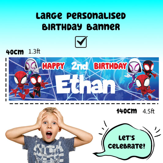 Marvel Spidey Personalized Birthday Banner