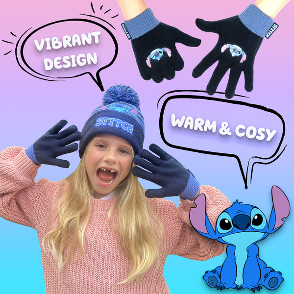 Stitch Hat & Gloves Set