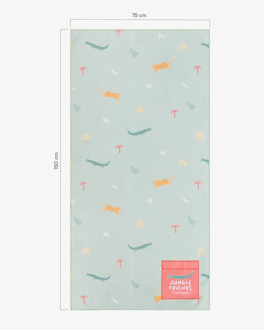 Kids' green beach towel - ALAN