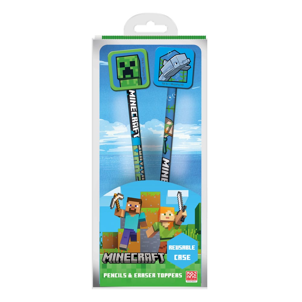 Pack of 2 pencils with Minecraft Topper