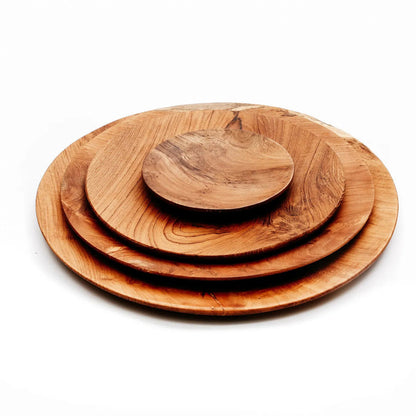 Assiette ronde en racine de teck – XL