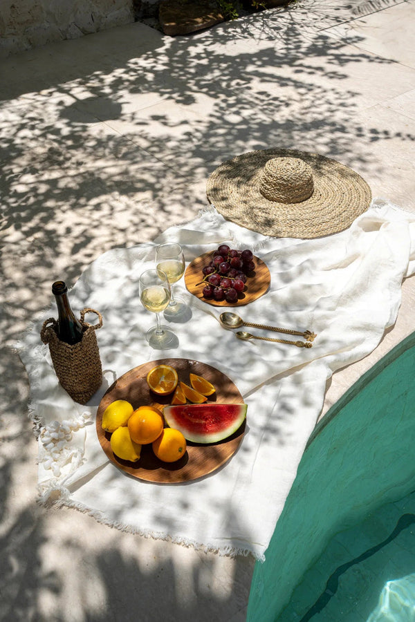 Assiette ronde en racine de teck – XL