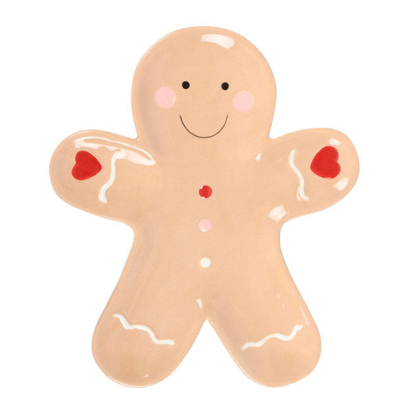 Gingerbread Man ceramic serving plate