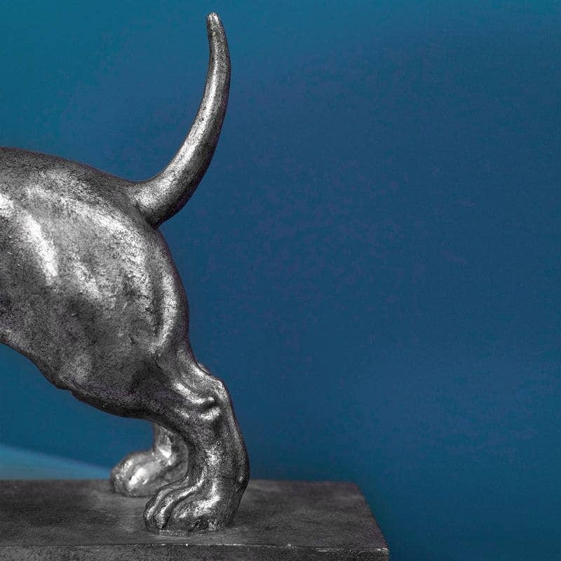 Frank zilver/grijze teckel tafellamp, polyethyleen, 60 x 14 x 48,5 cm