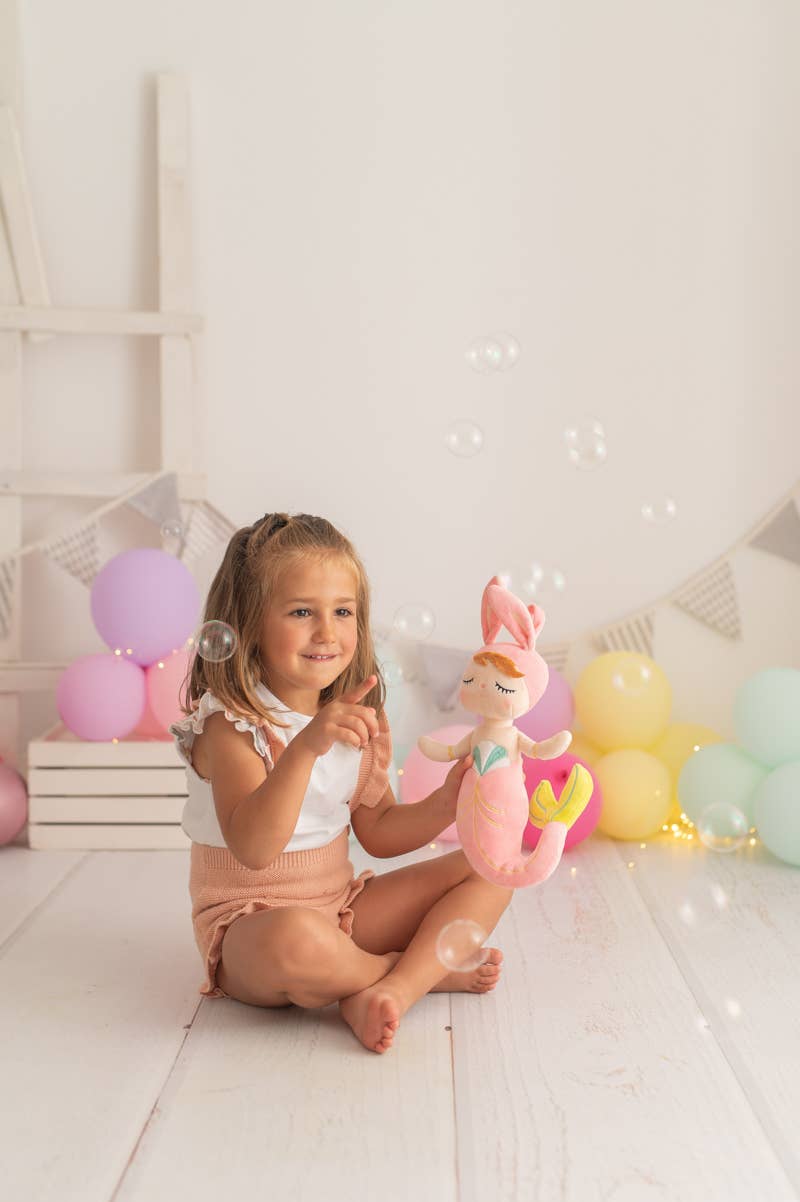 Lana stoffen zeemeerminpop – roze