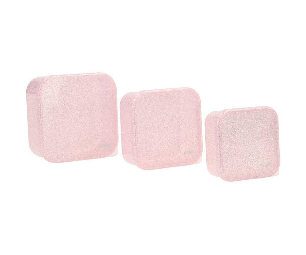 3 sprankelende roze glitter lunchboxen
