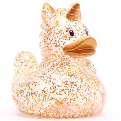 Gold Glitter Unicorn Duck