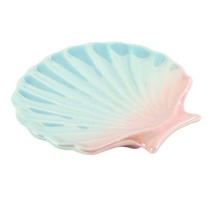Iridescent Seashell Coastal Trinket Dish