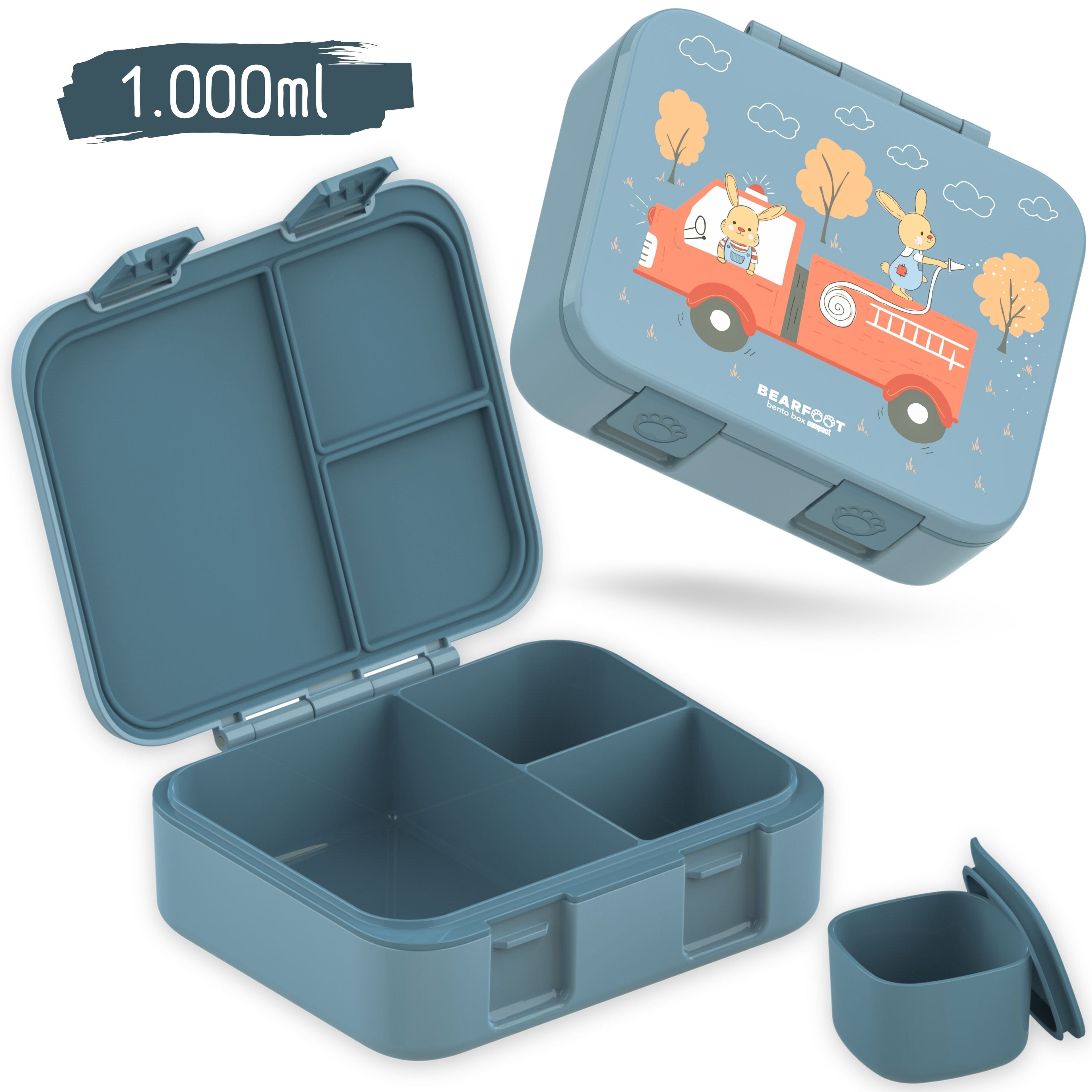Lunch box with compartments, lightweight & leak-proof - Fire brigade