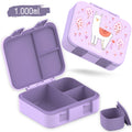 Lunchbox with compartments, lightweight & leak-proof - Llama purple