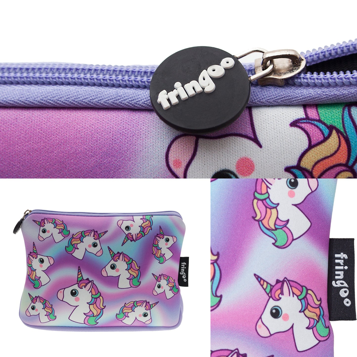 Grande trousse scolaire imprimée – holographique licornes
