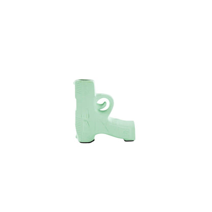 Vase - Pistolet - Céramique - Vert menthe - 12x5x12cm