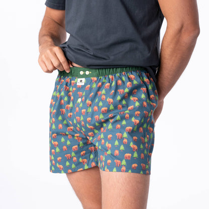 Boxer shorts in 100% organic cotton - Brown bear