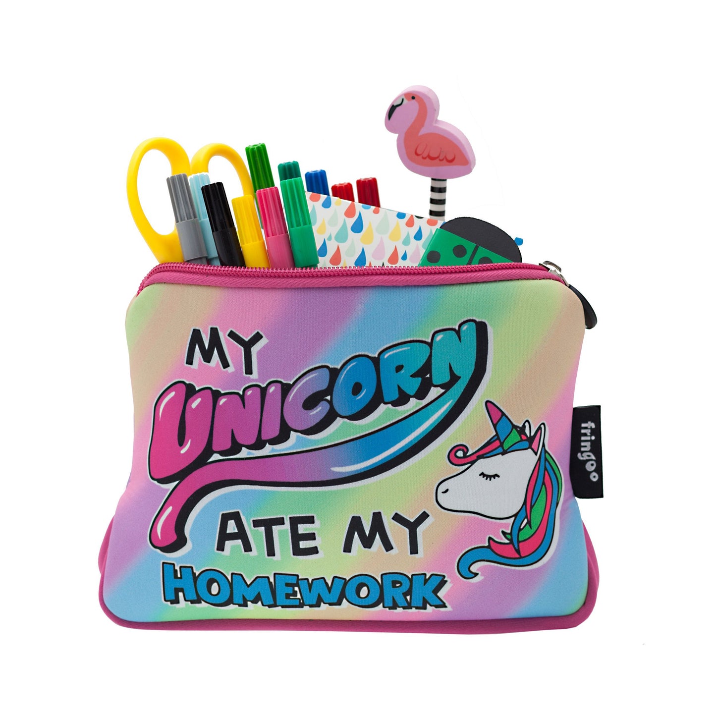 Large Printed Pencil Case - Unicorn Eight