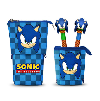 Cute Pencil Case + 2 Erasable Gel Pens Sonic the Hedgehog