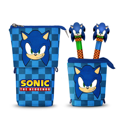 Sonic The Hedgehog - Cute Pencil Case + 2 Erasable Gel Pens