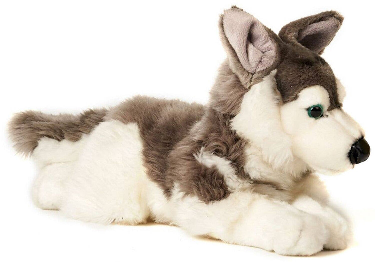 Husky plush, lying, with beanbag filling