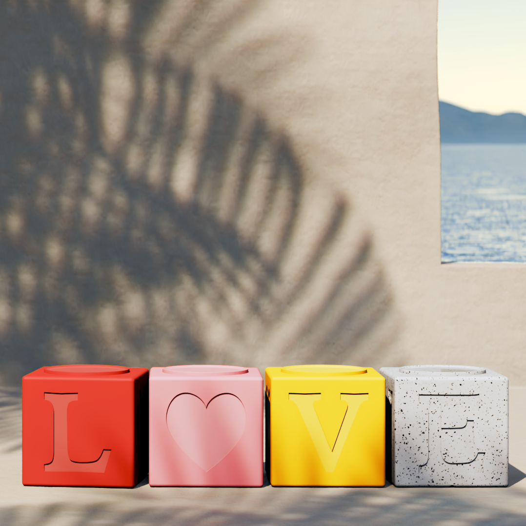 LOVE TOTEM – 4 Cubes Empilables