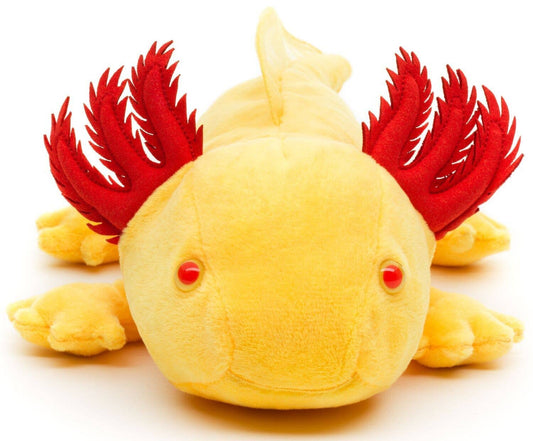 Peluche Axolotl (jaune aux yeux rouges)