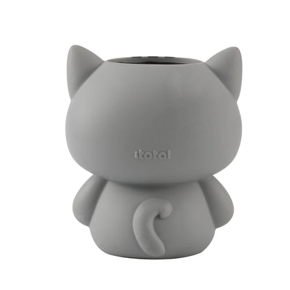 3D Grey Cat Pen Holder