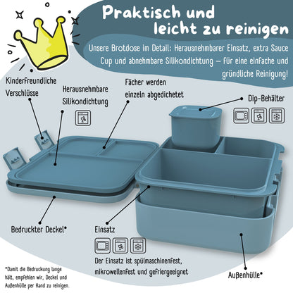 Brotdose mit Fächern, leicht & auslaufsicher - Feuerwehr