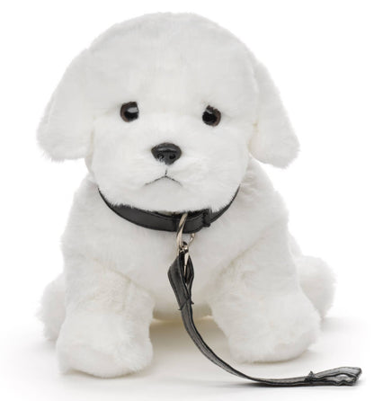 Peluche Chien maltais (avec laisse)