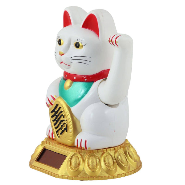 Solar Lucky Cat white 18cm