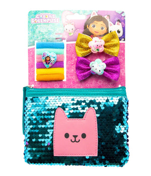 Gabby's Dollhouse hair set with sequined pouch