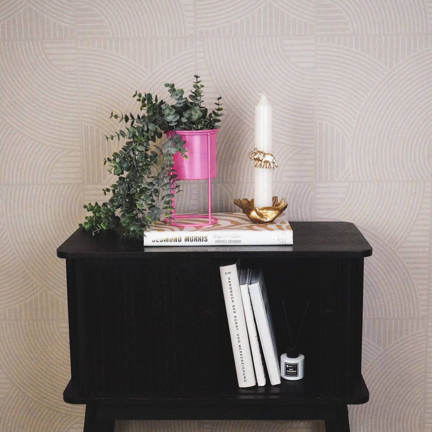 Plant stand - Metal - Pink - 11x11x19cm