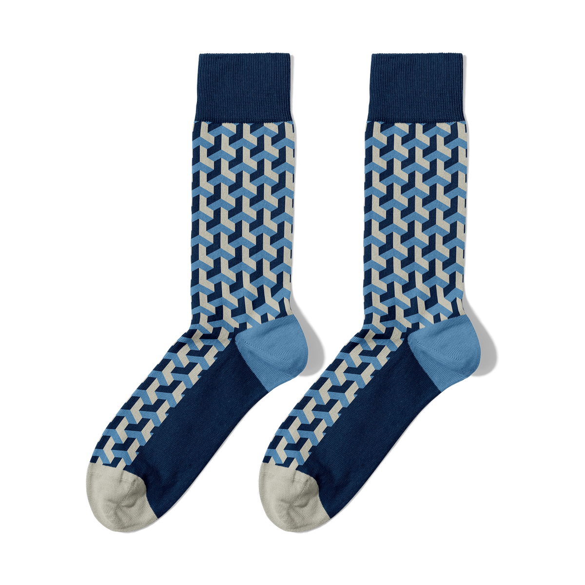 Pack Chaussettes Blue Geometry 🔵🟦⚪