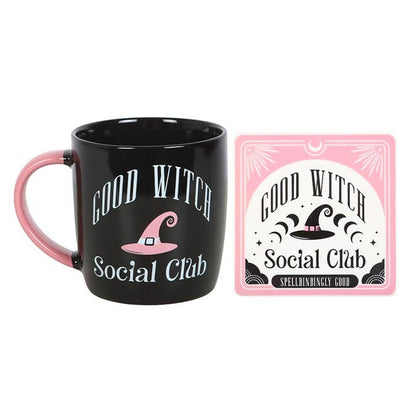 Good Witches Social Club Mug and Coaster Set