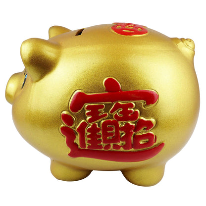 Tirelire Cochon Chanceux Doré