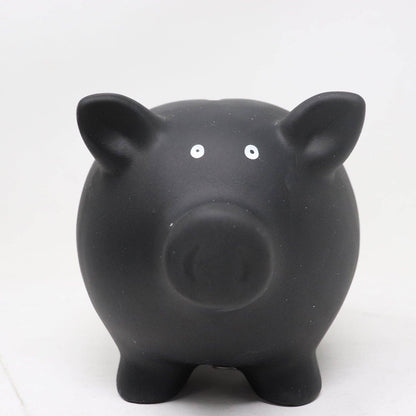 'Blackboard' piggy bank with chalk for writing