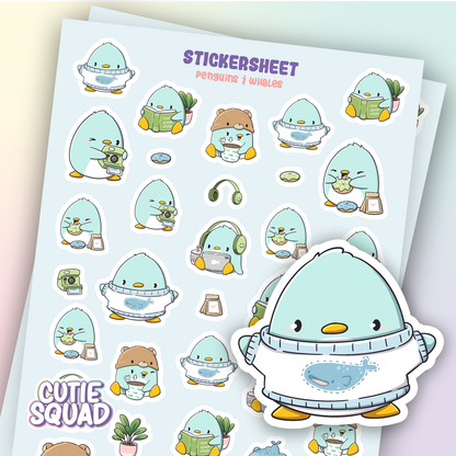 Penguins & Whales Sticker Sheets