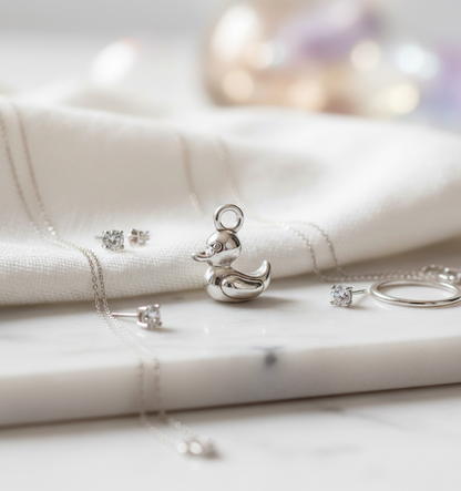Silver Duck Charm