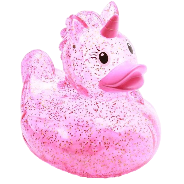 XL Glittery Pink Unicorn Duck