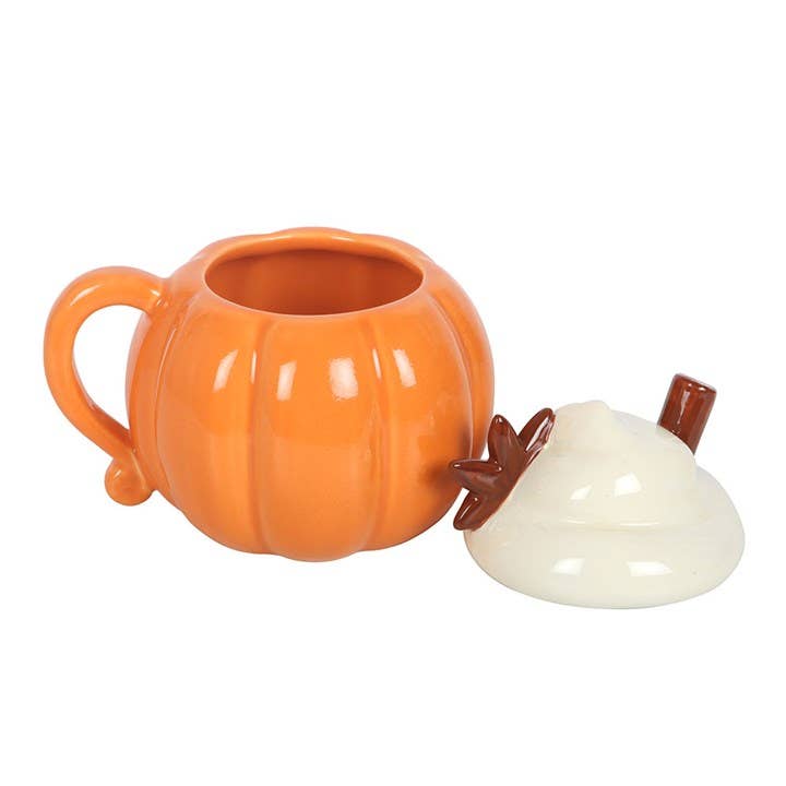 Mug Citrouille Crème avec Couvercle – 400 ml