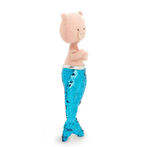 Peluche en coton, Nicky le cochon : Sirène-29cm-3+