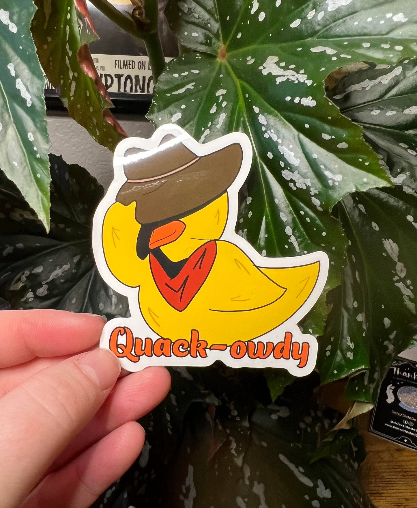 Cowboy Duck Sticker "Quack-owdy"